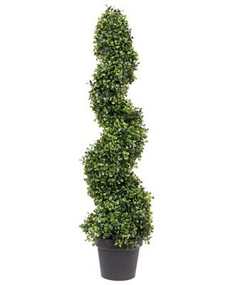 3' Artificial Potted Green Boxwood Spiral Tree, Uv Resistant | Macys (US)