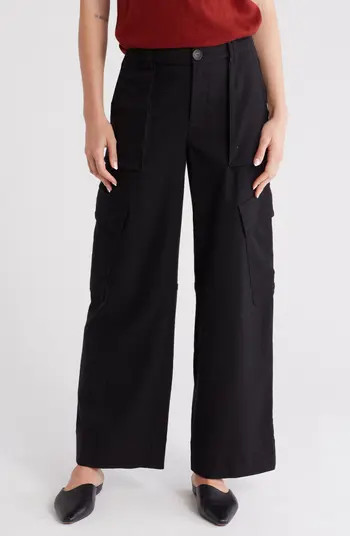 Flannel Wide Leg Cargo Pants | Nordstrom Rack
