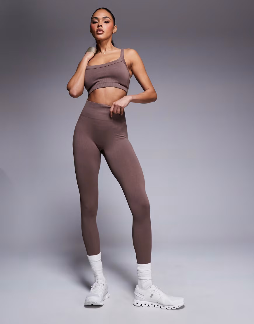 4505 sculpting seamless high waist gym leggings in milk chocolate-Brown | ASOS (Global)