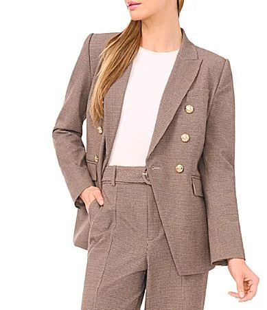CeCe Tweed Notch Collar Long Sleeve Double Breasted Blazer - 2 | Dillard's