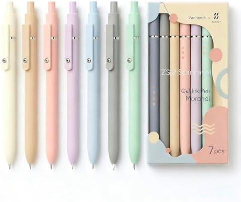 Vanhench 7Pcs 0.5mm Black Ink Gel Pens Fine Point Smooth Writing Quick Dry Pen for Journaling Not... | Amazon (US)