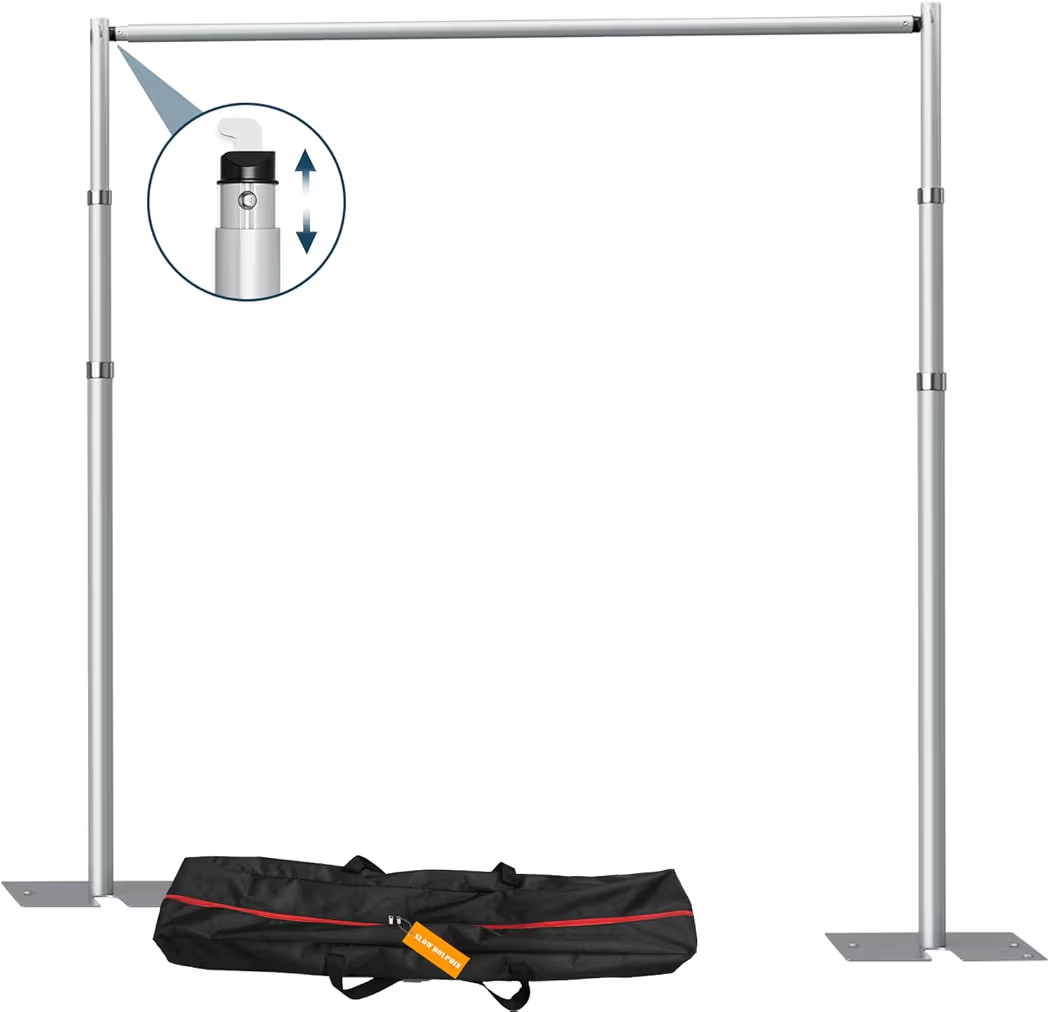 SLOW DOLPHIN 10x 8.6ft Pipe and Drap Backdrop Stand Kit,Heavy Duty Adjustable Frame Backdrop Stan... | Amazon (US)