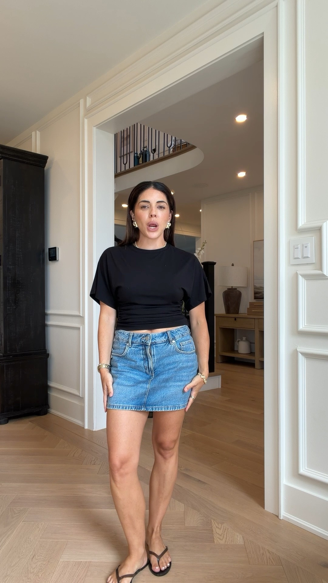 Size XS tshirt 
Size XS skirt