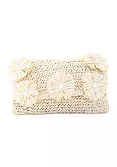 SOL and MER Flower Straw Clutch | Belk