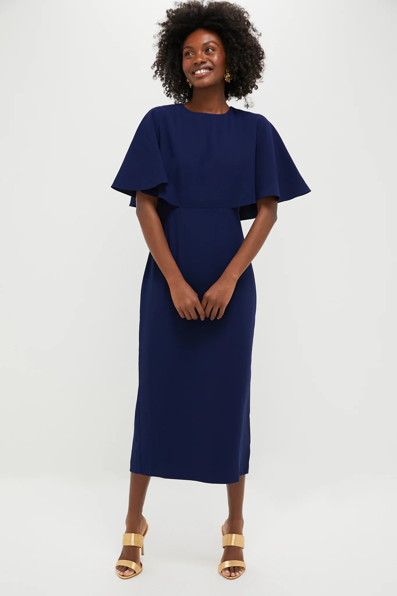 Navy Cape Leah Dress | Tuckernuck (US)