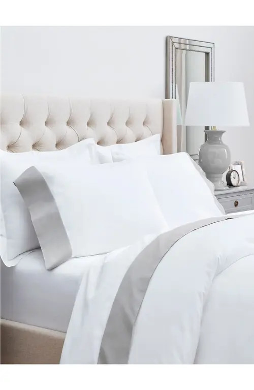 Boll & Branch Organic Cotton Sheet Set in White/Pewter at Nordstrom, Size Full | Nordstrom