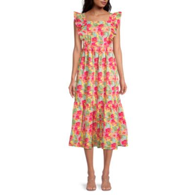 Peyton & Parker Mommy & Me Womens Short Sleeve Ruffled Sleeve Floral Maxi Dress | JCPenney
