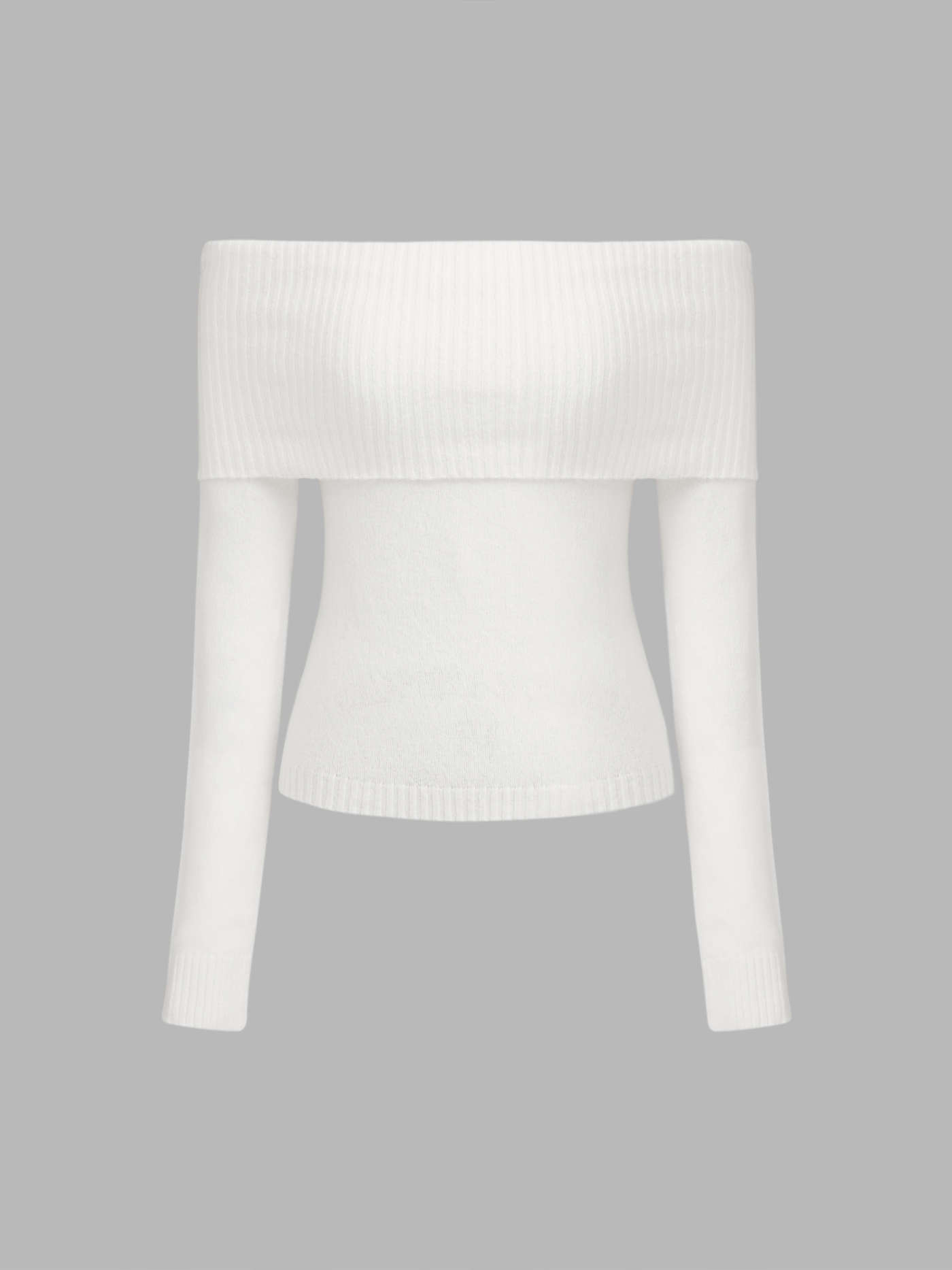 Off-shoulder Knitted Long Sleeve Top | Cider