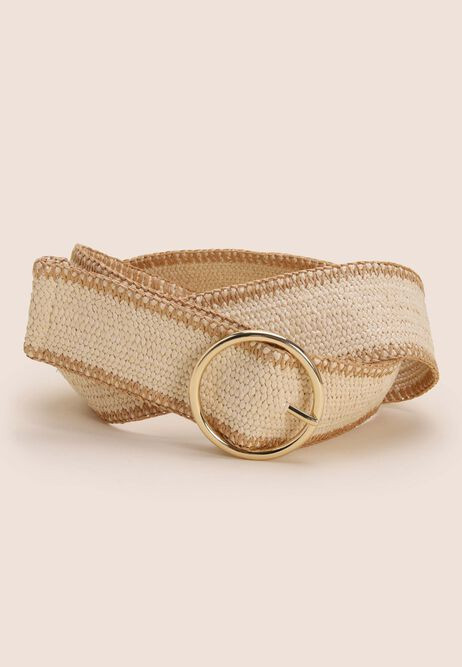 Womens Natural Woven Whipstitch Belt | Peacocks