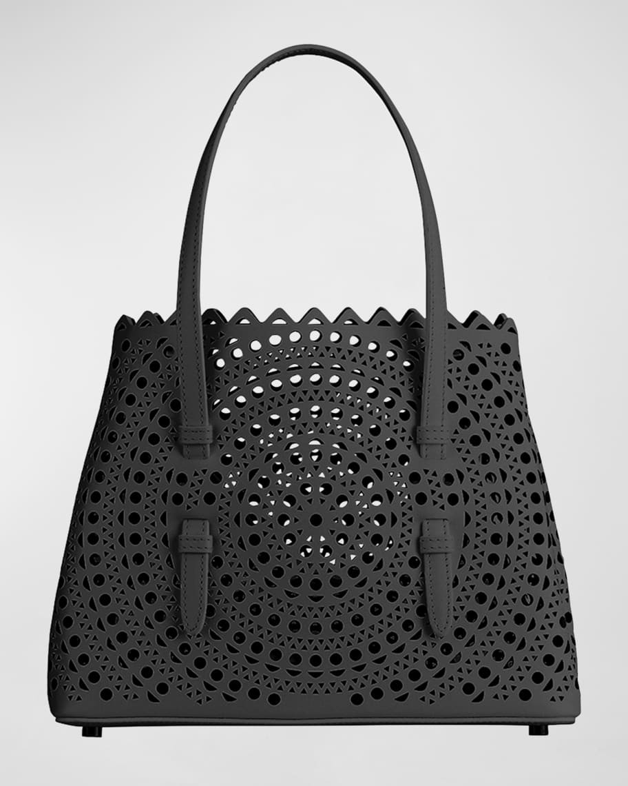 ALAIA Mina Medium Laser-Cut Leather Tote Bag | Neiman Marcus
