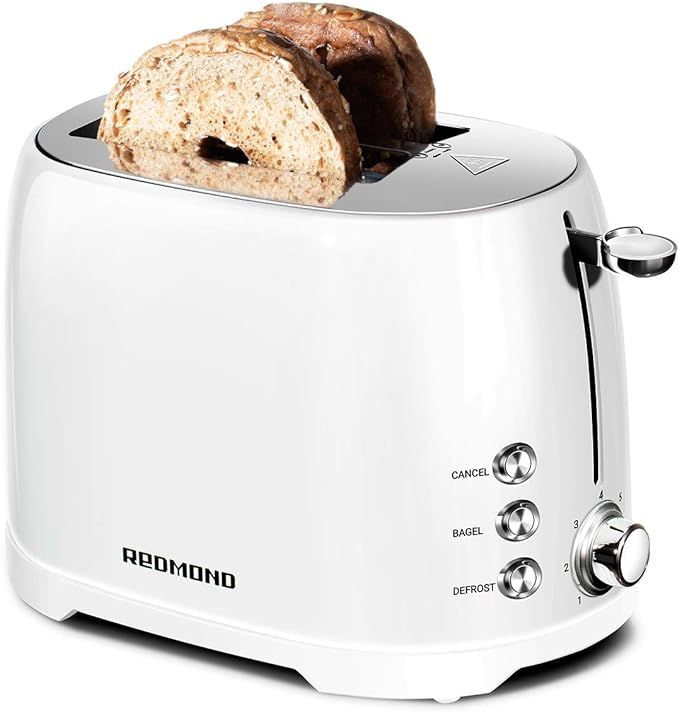 REDMOND Toaster 2 Slice, Retro Bagel Toaster Stainless Steel Compact with 1.5”Extra Wide Slots ... | Amazon (US)
