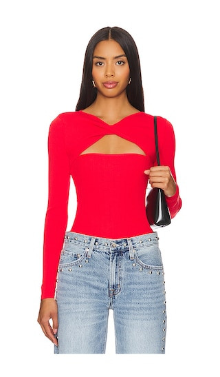 Kenzie Knit Top in Cherry | Revolve Clothing (Global)
