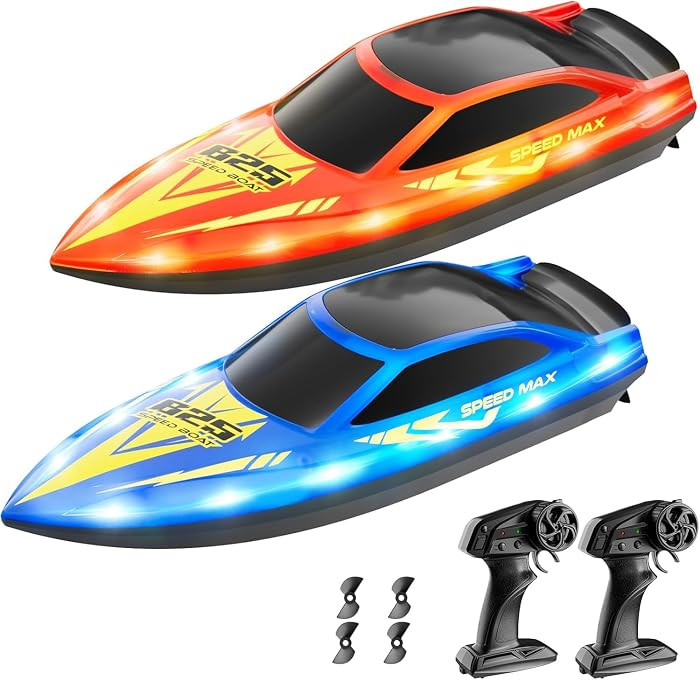 Remote Control Boat for Kids, RC Boat for Pool, Lake, River and Pond with LED Lights, Self-Righti... | Amazon (US)