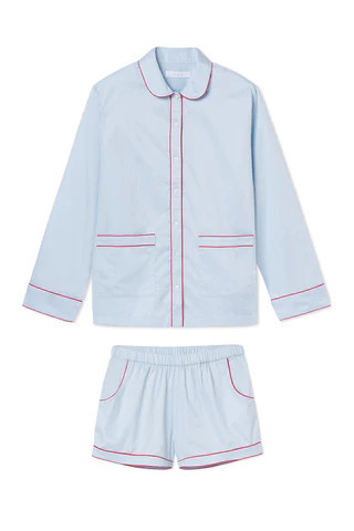 Poplin Piped Shorts Set in Americana | Lake Pajamas