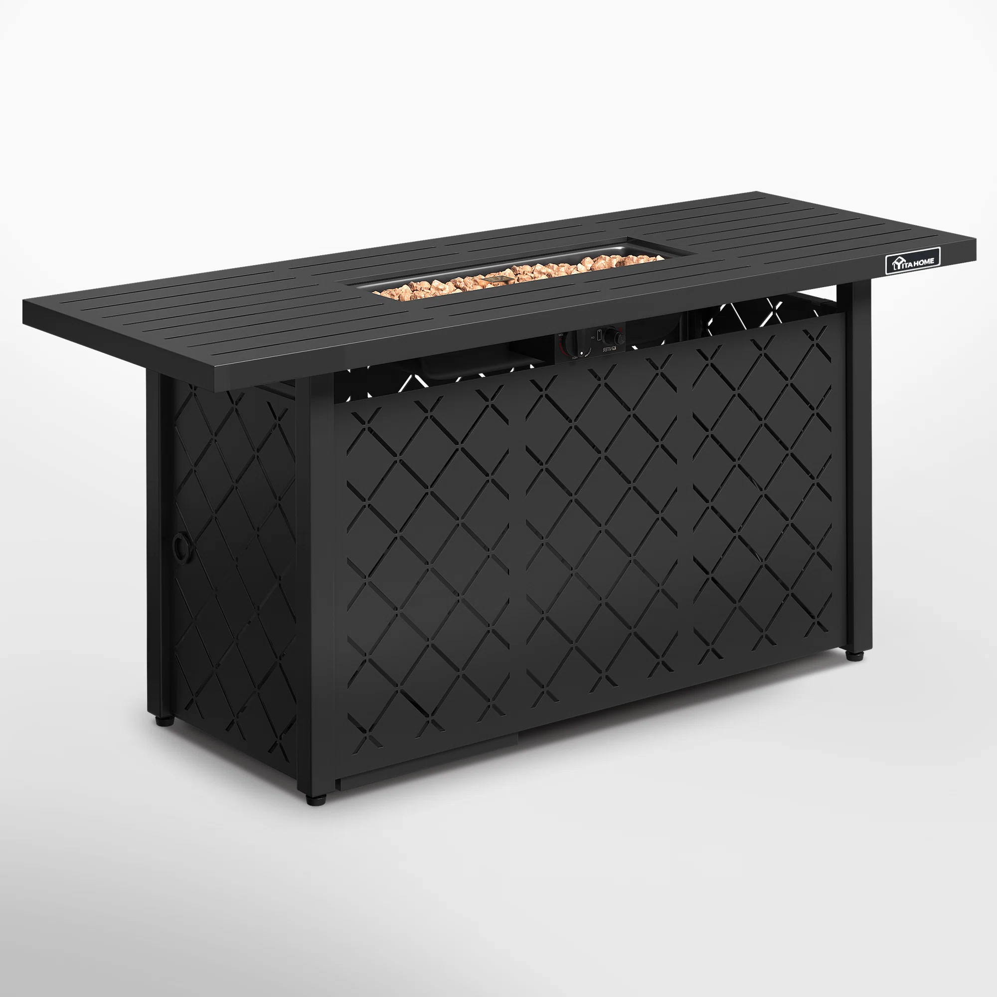 Arial Iron Propane Outdoor Fire Pit Table | Wayfair North America