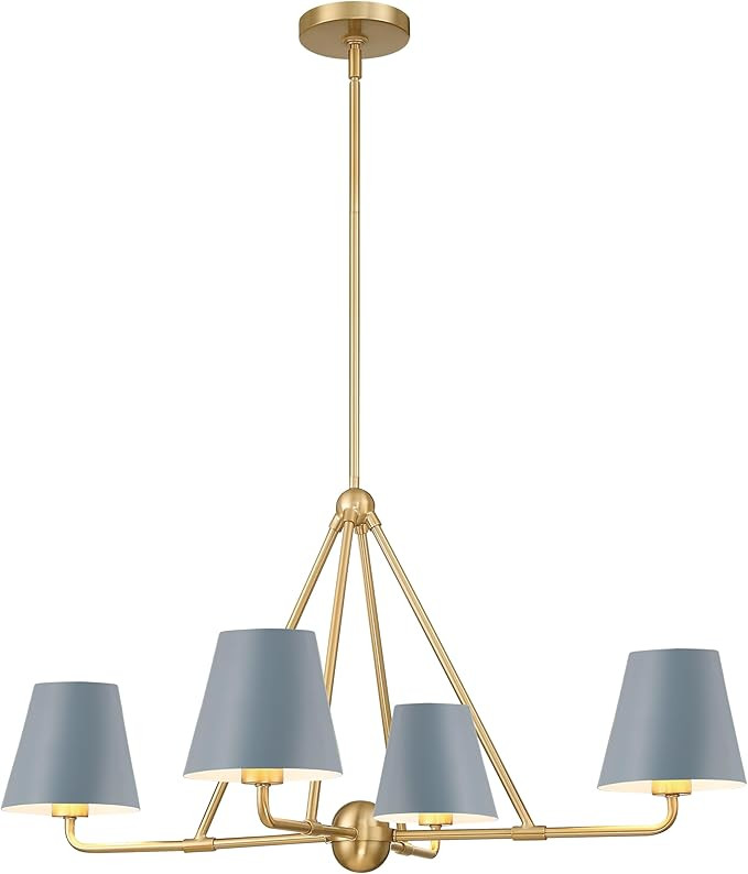 Crystorama Xavier 4 Light Vibrant Gold + Blue Chandelier | Amazon (US)
