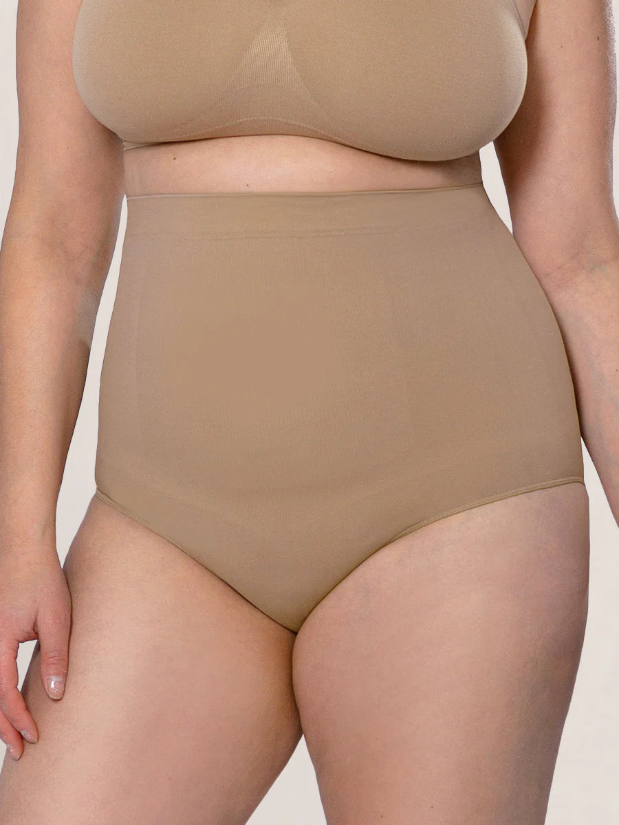 Shapermint Essentials High-Waisted Brief Shapewear Beige S | Shapermint