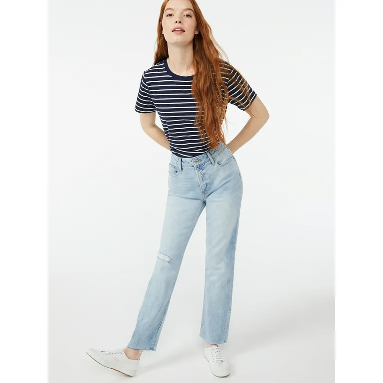Free Assembly Women's Super High Rise Straight Jeans | Walmart (US)