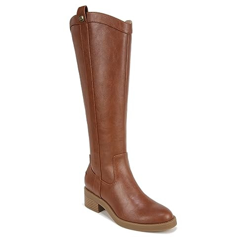 LifeStride Womens Bridgett Knee High Riding Boot Walnut Brown Faux Leather 9 W | Amazon (US)