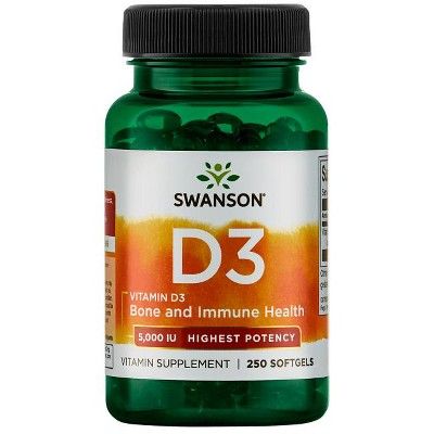 Swanson Highest Potency Vitamin D-3 Softgels, 5,000 IU, 250 Count | Target