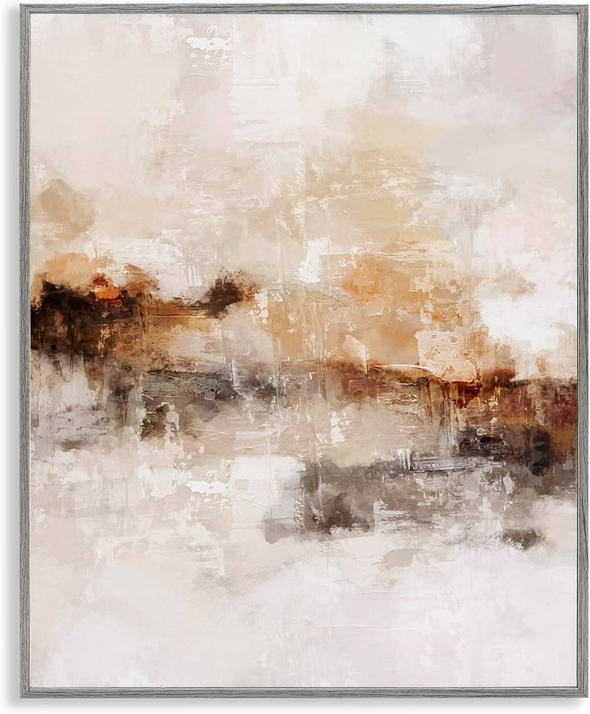 Stupell Industries Beige & Brown Abstract Framed Giclee Art by Ros Ruseva | Amazon (US)