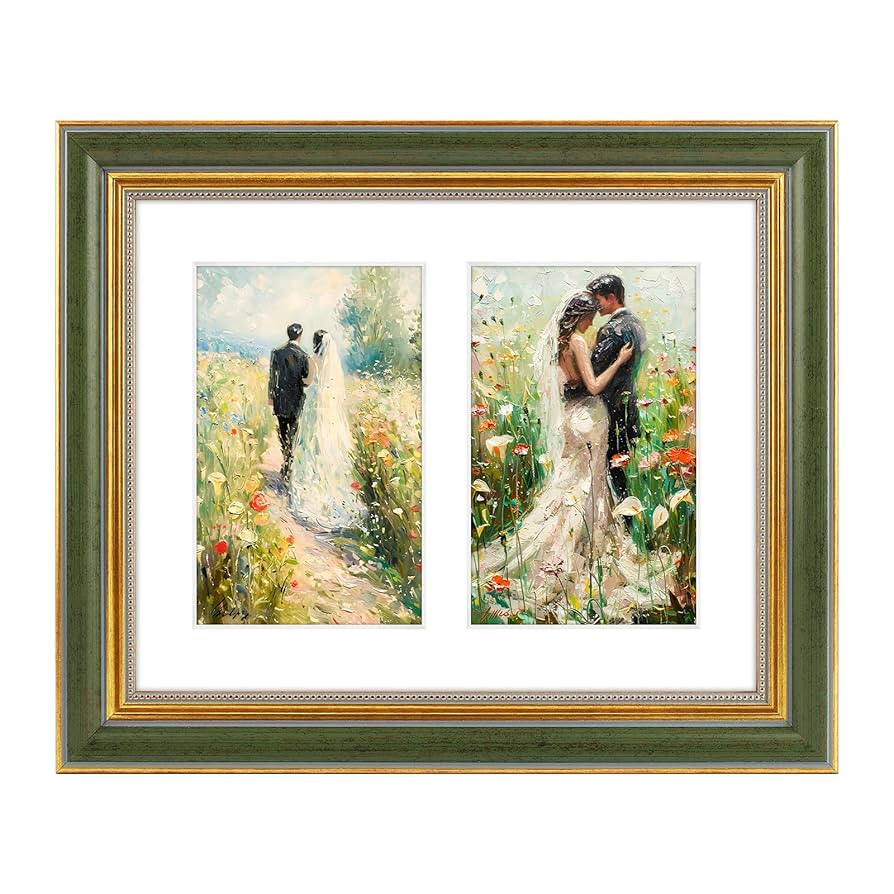 Golden State Art,8x10 Double Picture Frame Display Two 4x6 Photos with Mat or 8x10 Prints without... | Amazon (US)