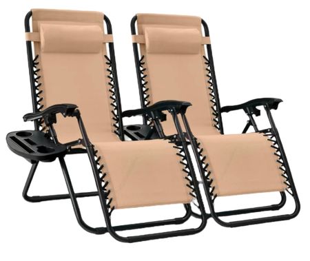 Best Choice Products Set of 2 Zero Gravity Lounge Chair Recliners for Patio, Pool w/ Cup Holder Tray - Beige and it’s on a solid deal for 109$ for both chairs yall.  #outdoorpatio #patiochairs 

#LTKfamily #LTKhome