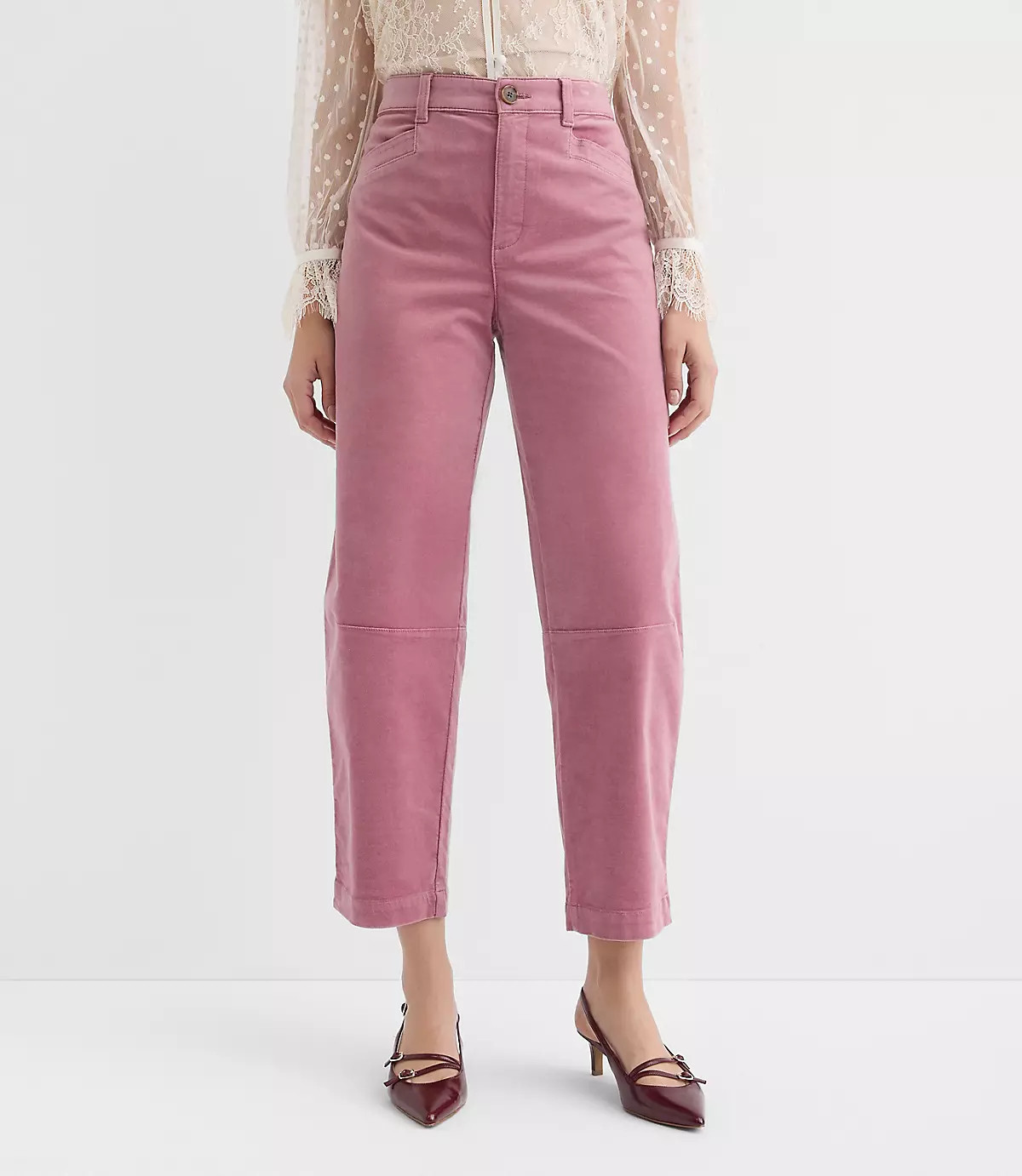 Barrel Pants in Stretch Velvet | LOFT