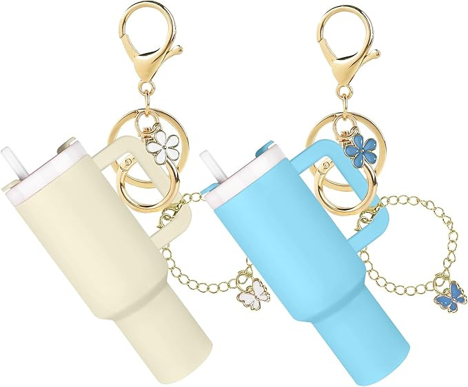 Mini Tumbler Keychain Accessories for Stanley Cup, 2 Way Cute Charms Chapstick Lip Balm Holder fo... | Amazon (US)