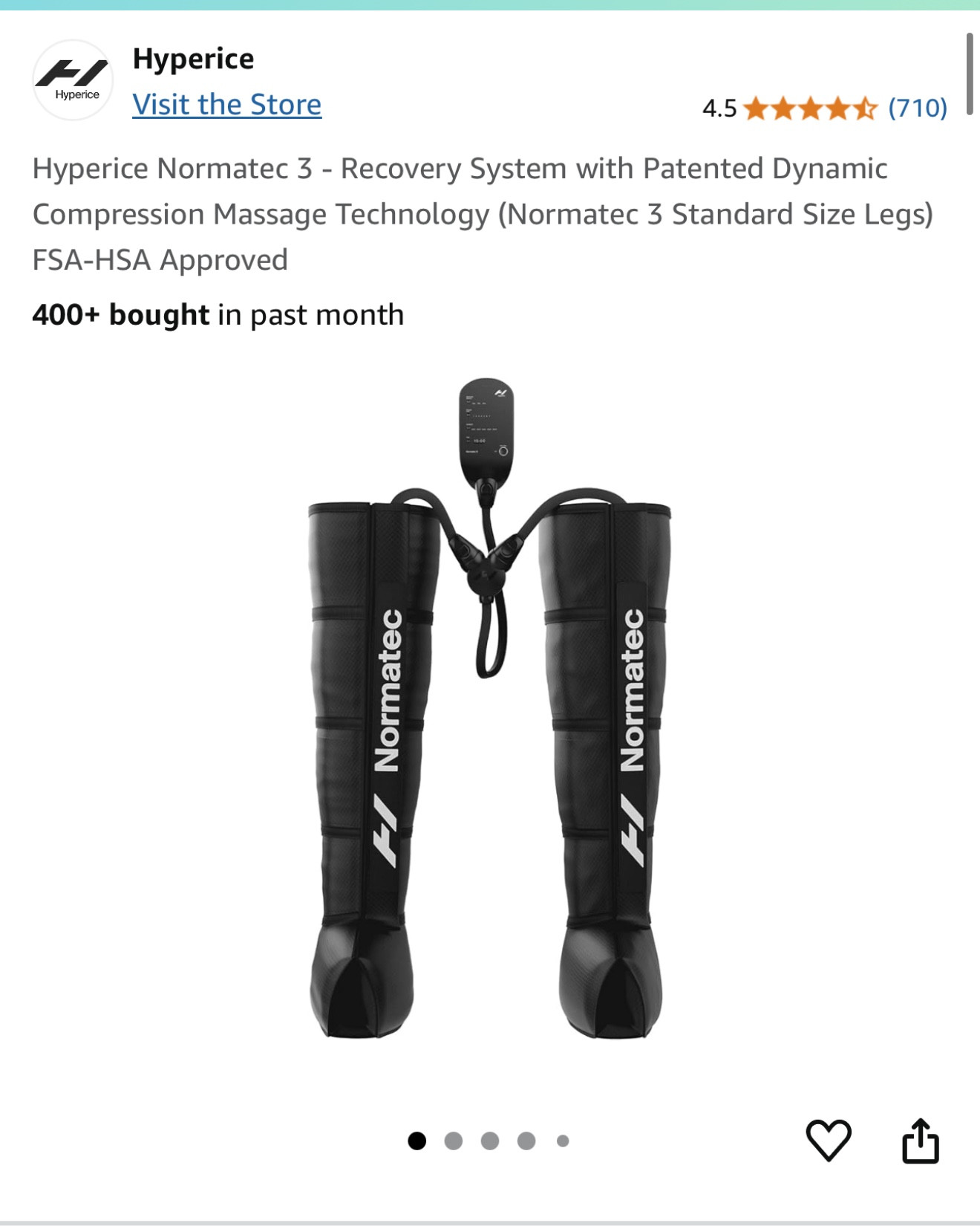 Hyperice Normatec 3 - Recovery System with Patented Dynamic Compression Massage Technology (Normatec 3 Standard Size Legs)
FSA-HSA Approved


#LTKActive