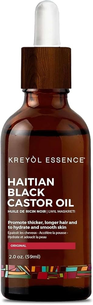 Kreyol Essence - Haitian Black Castor Oil for Skin and Hair, Glass Bottle - Cold Pressed Castor O... | Amazon (US)