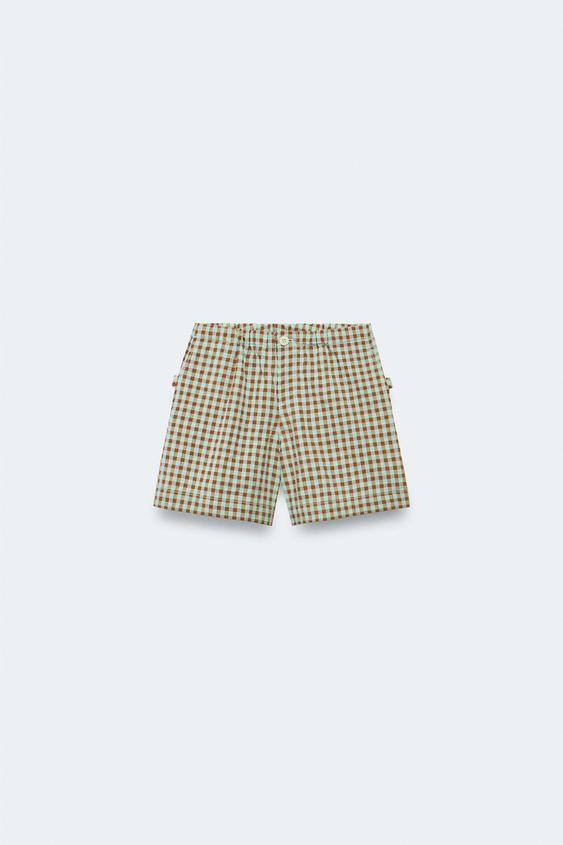 Zara - 2-14 Years/ Gingham Shorts Limited Edition - Turquoise - 13-14 Years (64,6 Inches) - Kids | Zara US
