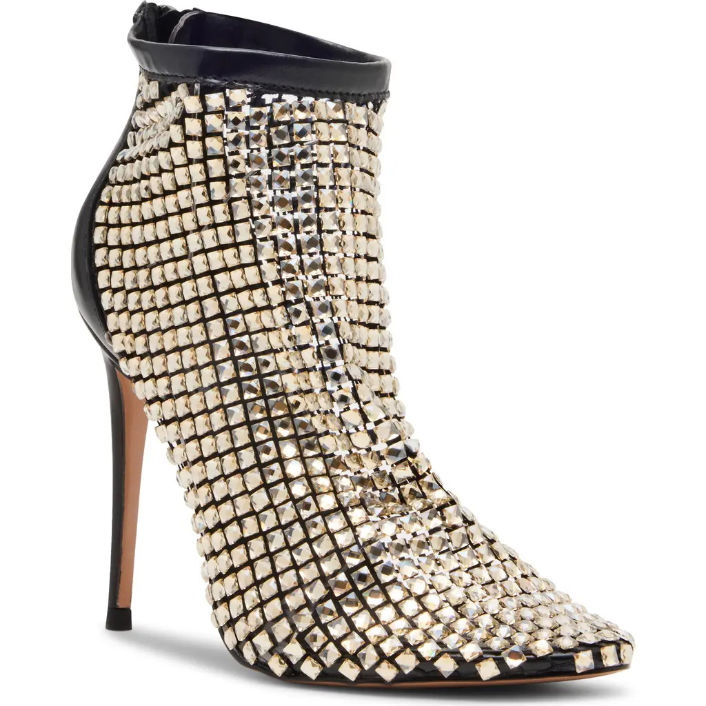 Steve Madden Dancin' Crystal Mesh Pointed Toe Bootie in Gold Multi at Nordstrom, Size 10 | Nordstrom