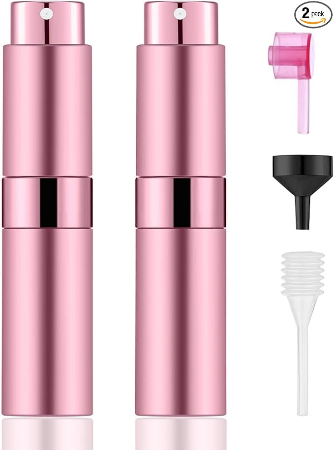 2 PCS/8ml Portable Mini Perfume Atomizer bottles, Empty Refillable Spray Bottle with 3 Types of R... | Amazon (US)