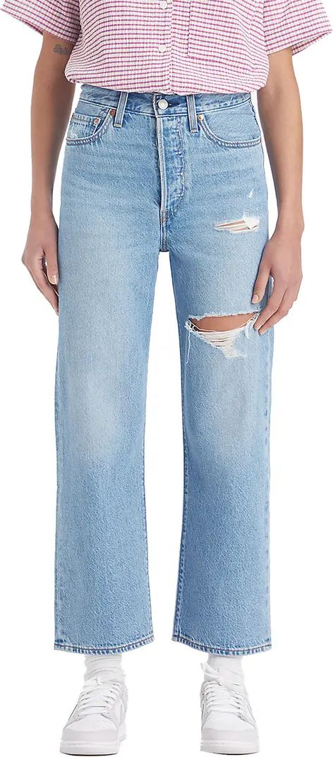 Ribcage Ripped High Waist Ankle Straight Leg JeansLEVI'S® | Nordstrom