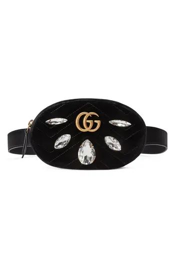 Gucci Marmont 2.0 Crystal & Velvet Belt Bag - | Nordstrom