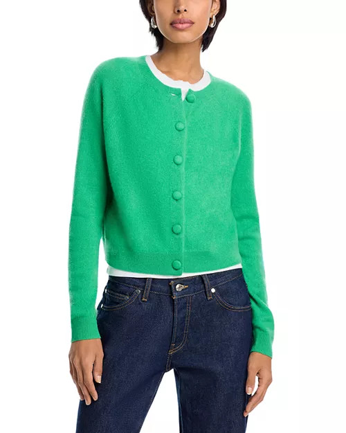 100% Cashmere Crewneck Cardigan - Exclusive | Bloomingdale's (US)