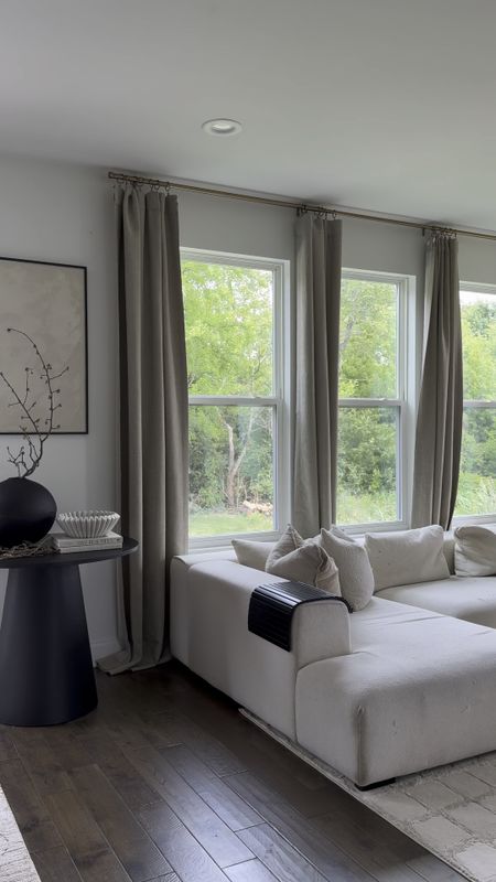 modern living room, amazon curtains in color oatmeal, washable rug

#LTKVideo #LTKHome