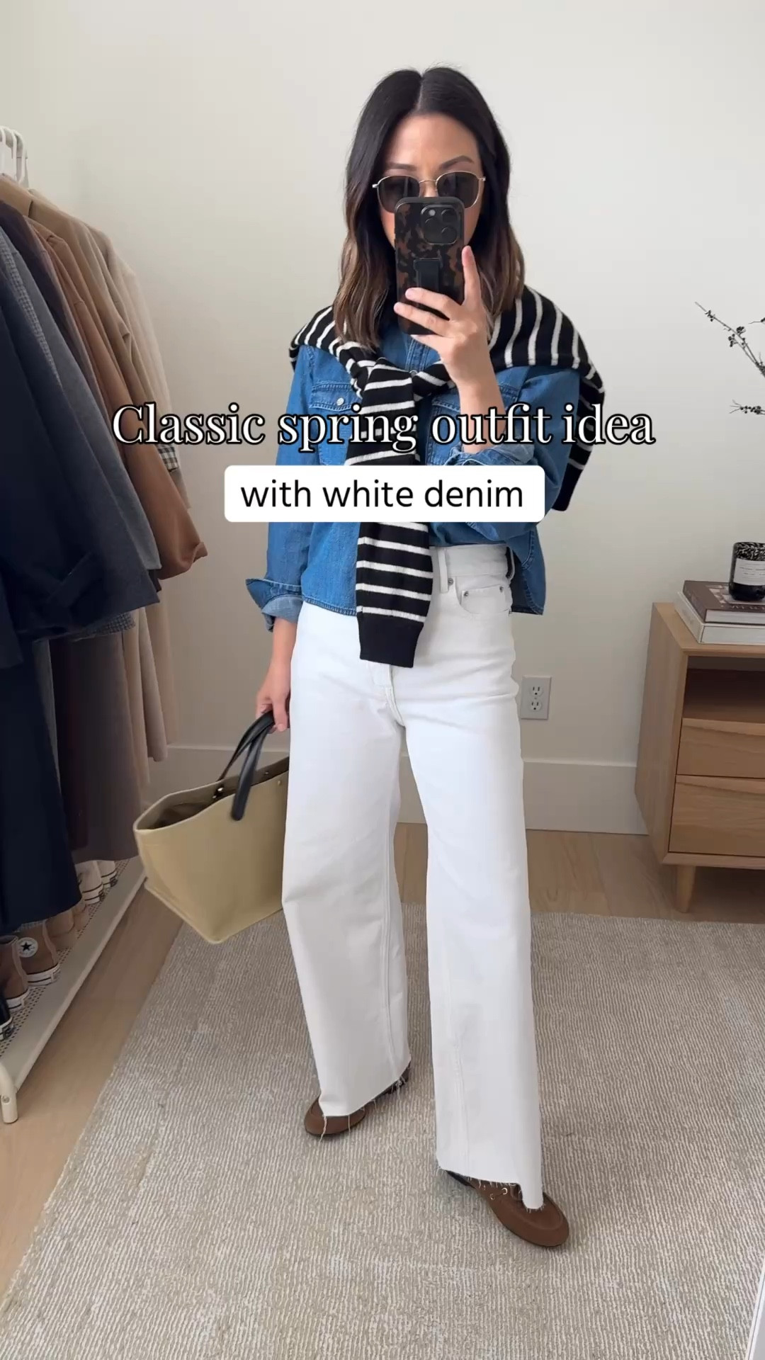 Spring outfit ideas. 

J.Crew cropped denim shirt 4 (old, linked new version)
Everlane jeans 25. Cut hems
Everlane loafers 5.5
J.Crew sweater xs (old)
Amazon tote
Le Specs sunglasses

Spring fashion, spring outfits, petite style, jeans 


#LTKPetite #LTKootd #LTKSeasonal