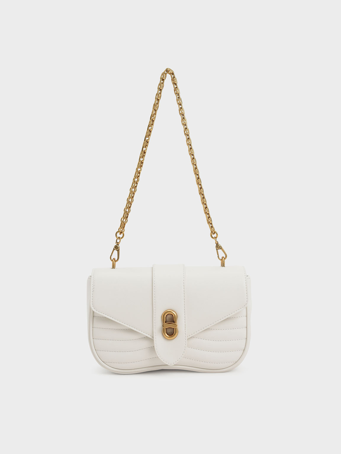 Cream Aubrielle Panelled Crossbody Bag | CHARLES &amp; KEITH | Charles & Keith US