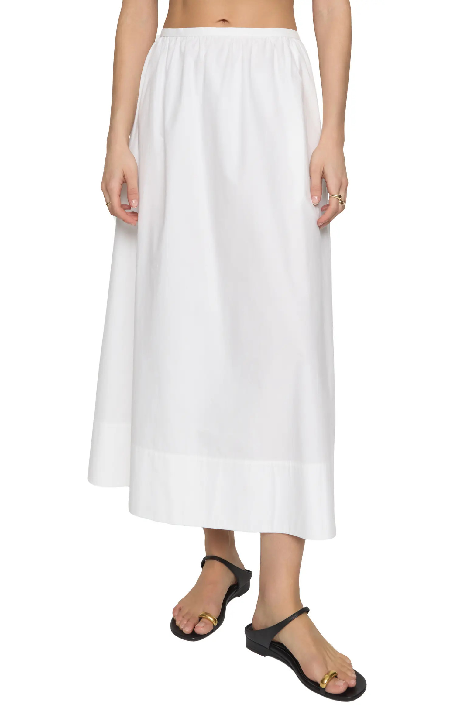 Meg Gathered Cotton Poplin Skirt | Nordstrom