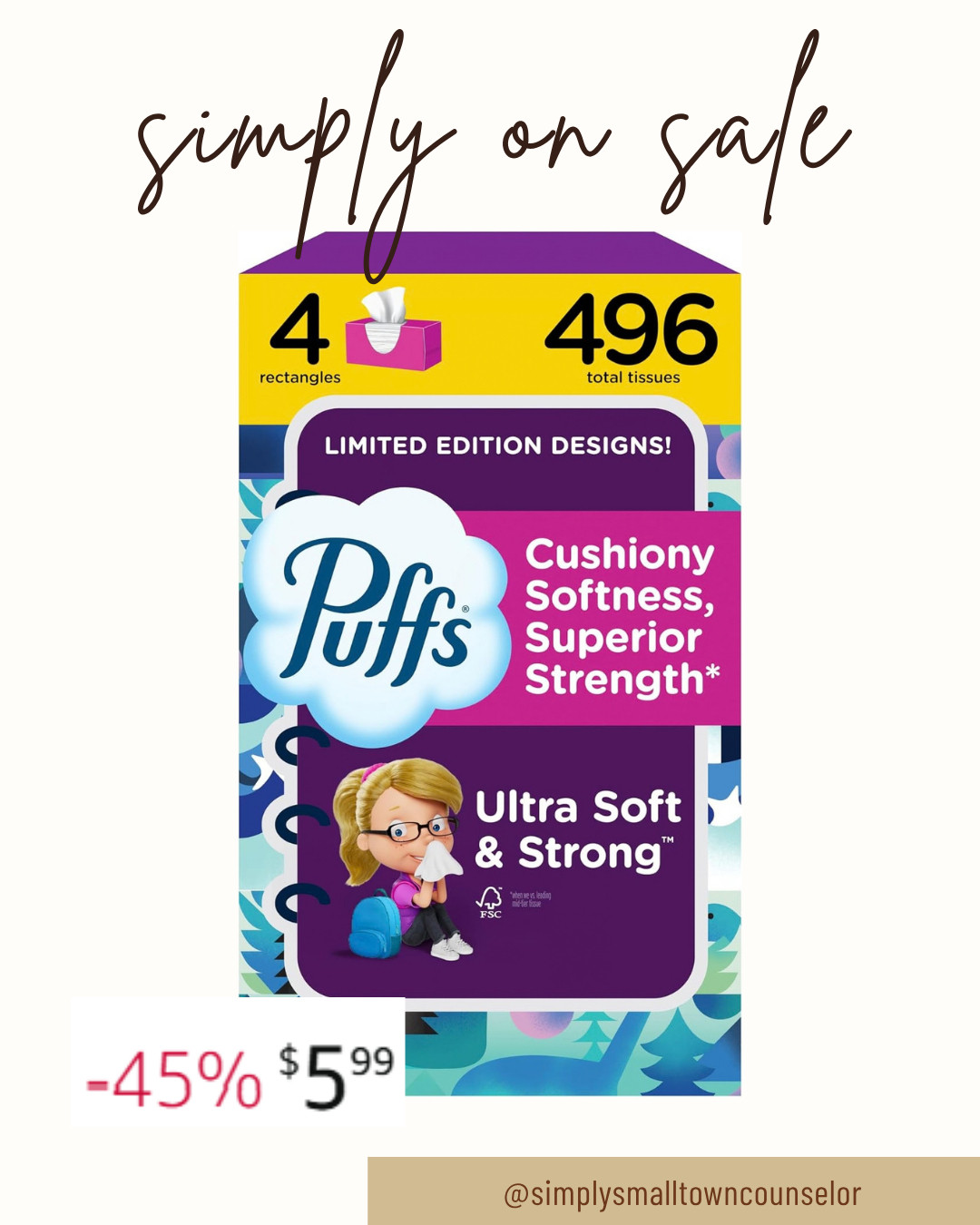 Simply on Sale 🛒 Puffs tissues are **45% off—just $5.99 for a 4-pack!** A good time to stock up for the classroom or home! 🤍 

 #LTKSaleAlert