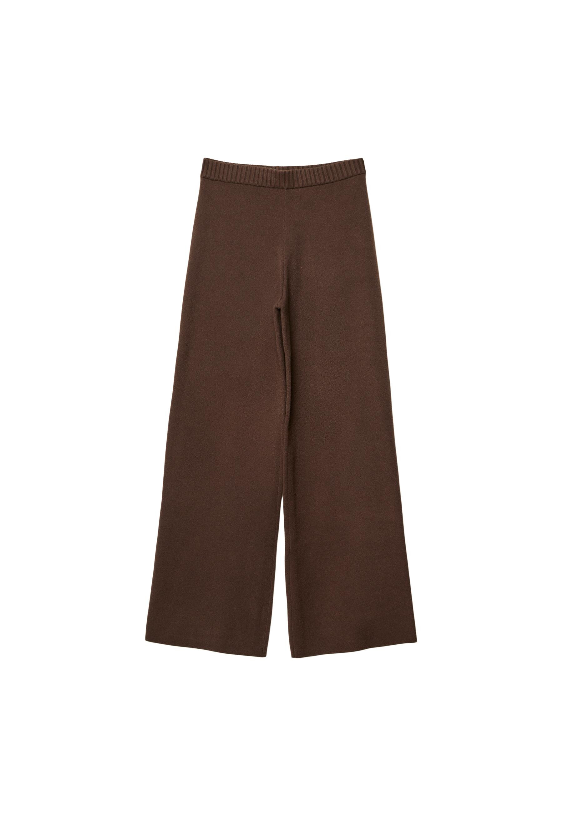 Knit wide-leg trousers - Women's Clothing | Stradivarius United Kingdom | Stradivarius (UK)
