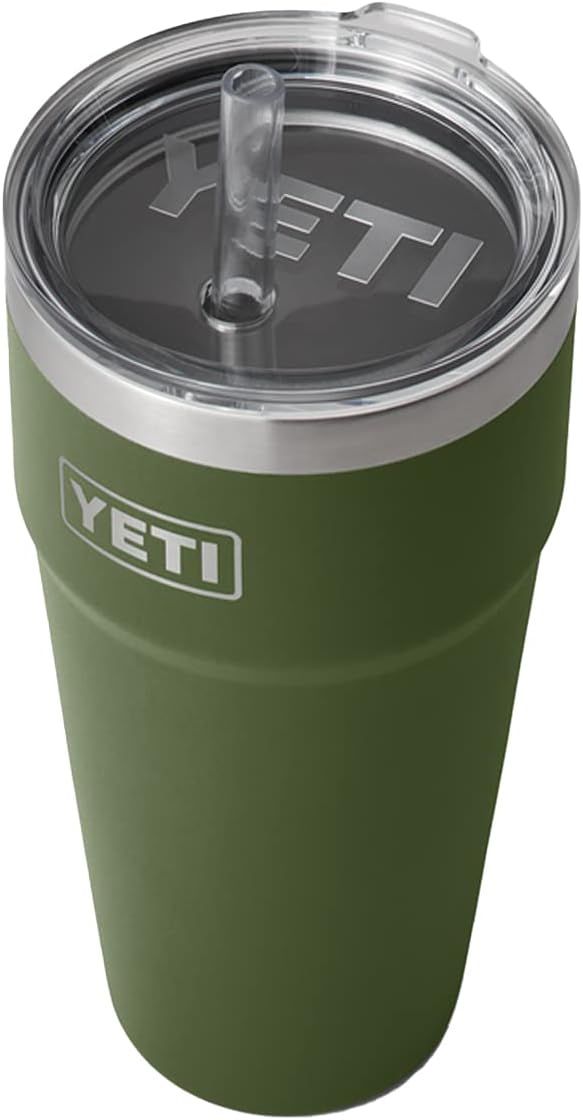 YETI Rambler 26 oz Straw Cup, Vacuum Insulated, Stainless Steel with Straw Lid, Highlands Olive | Amazon (US)