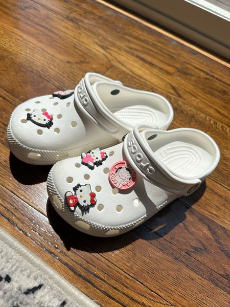 Camila’s crocs 💖 Can you tell she likes Hello Kitty 

Little girls crocs, girls shoes, girls sandals, girl fashion 

#LTKKids #LTKShoeCrush #LTKFamily