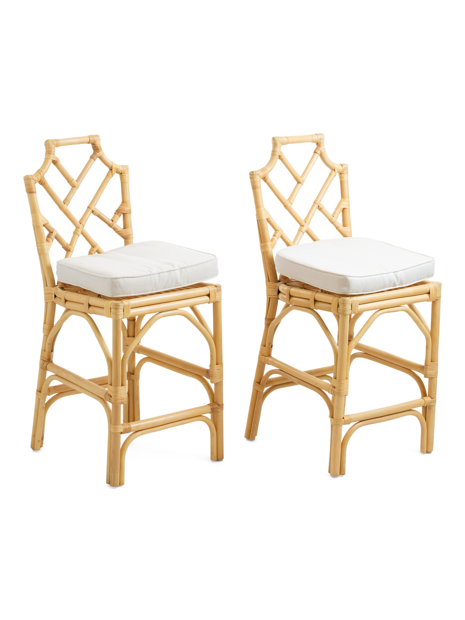 Set Of 2 Bamboo Detail Counter Stools | Marshalls