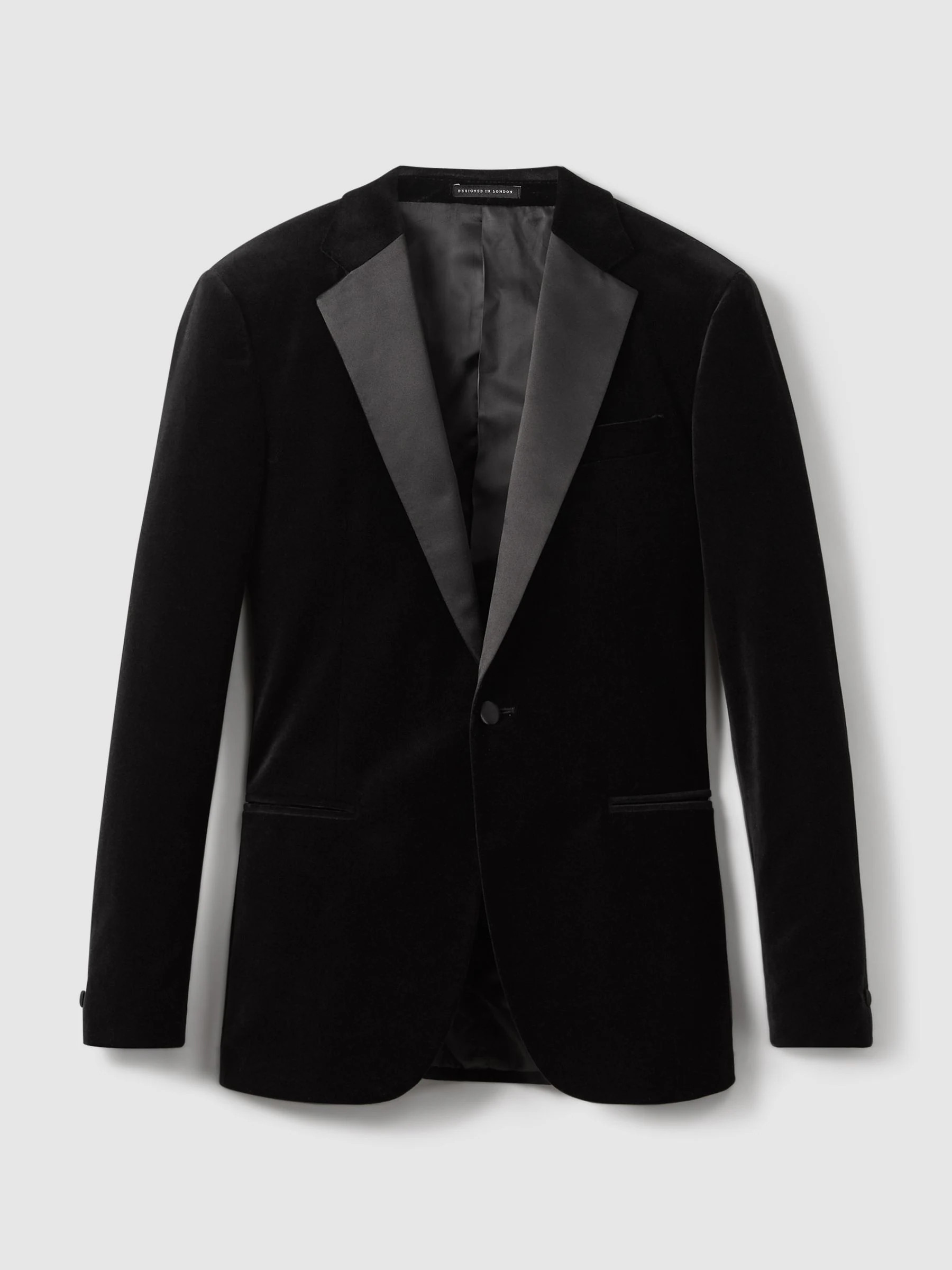 Reiss Reiss Black Ace Velvet Single-Breasted Blazer Classic-Fit | Next US