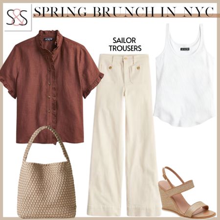 A spring outfit with a short sleeve button up and ivory jeans is an amazing outfit for spring! I love a sandal for this outfit!

#LTKSeasonal #LTKstyletip #LTKworkwear