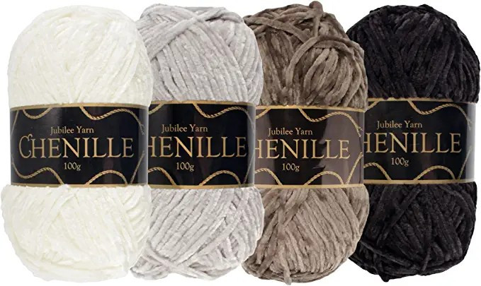 Amazon.com : JubileeYarn Chenille Yarn - Worsted Weight - 100g/Skein - Shades of Grey - 4 Skeins ... | Amazon (US)