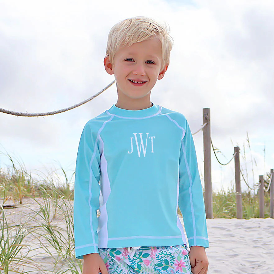 Tropical Island Turquoise Rash Guard | Classic Whimsy